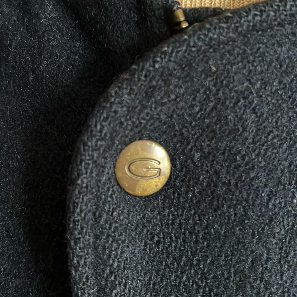 Gant Navy Bomber Jacket with Brown Leather Collar. - Picture 10 of 15